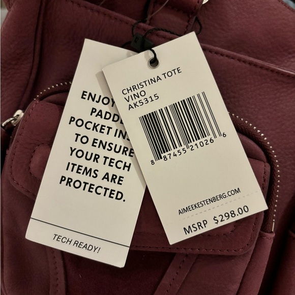 NWT Aimee Kestenberg Christina Tote in Vino - Picture 4 of 11